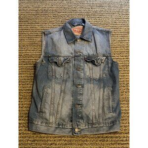 Levi's Classic Trucker Blue Denim Jean Jacket  Vest Mens Size MD